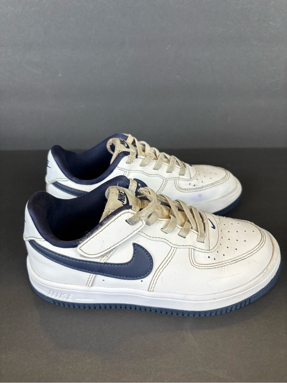 Nike Force 1 Low EasyOn PS White Midnight Navy Size 13.5C FN0237-104